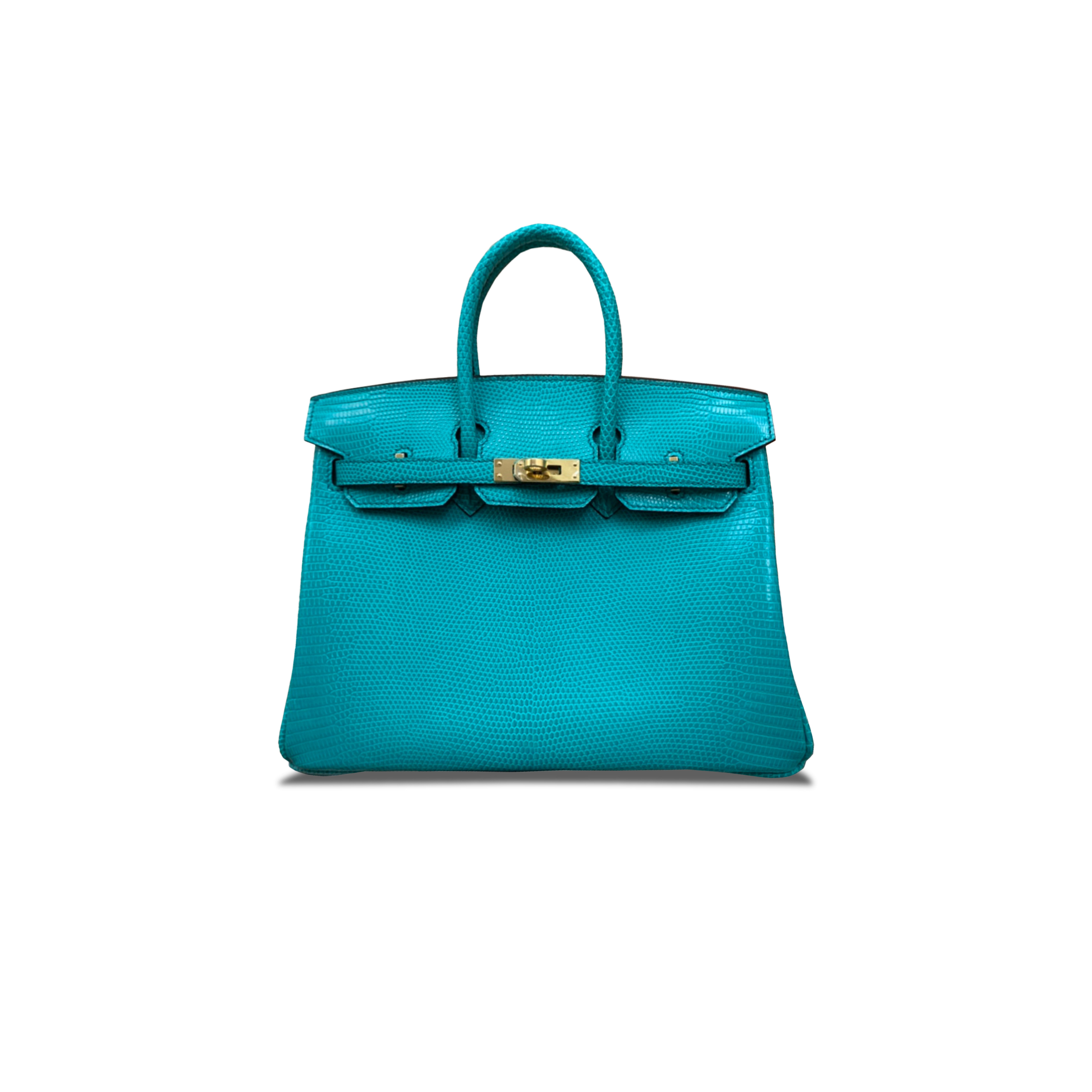 HERMÈS MASTER BIRKIN 25 LIZARD VERT VERONE GREEN BAG GOLD BUCKLE H028352CA06 (25*20*13cm)